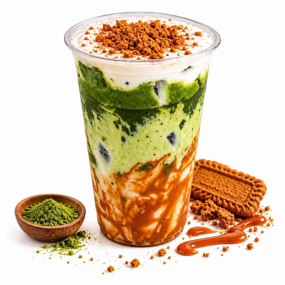 Biscoff Matcha Latte (Iced)